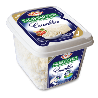 Président® Valbreso Feta® 100% Sheep’s Milk Feta Crumbles