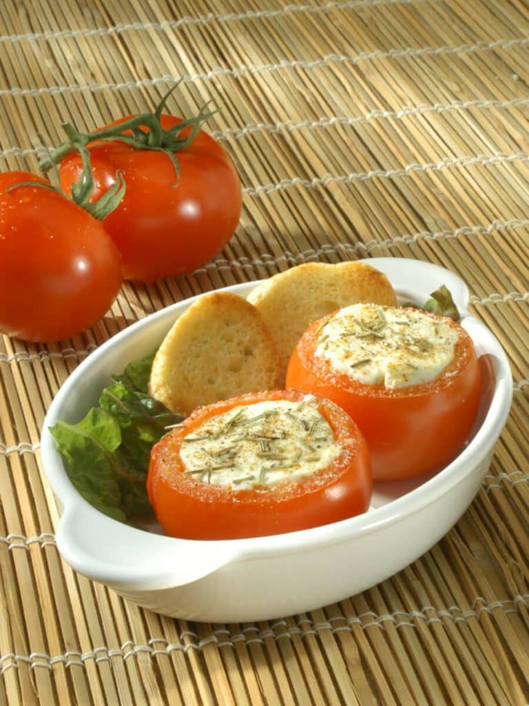 Tomatoes stuffed with cheese