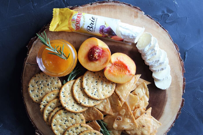 Brie Log with Rosemary Infused Peach Jam