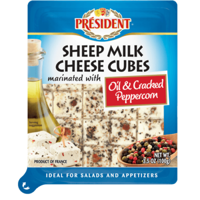 President Sheeps Milk Marinated Cubes 35oz Cracked Peppercorn